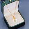 316L Stainless Steel Gold  Smart Safe Clasp Titanium Steel Necklace Female Trendy White Jade Pendant Does Not Fade