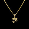 316L Stainless Steel Gold color Egyptian The Eye of Horus pendant necklace hip hop Wedjat Eye necklaces for unisex jewelry