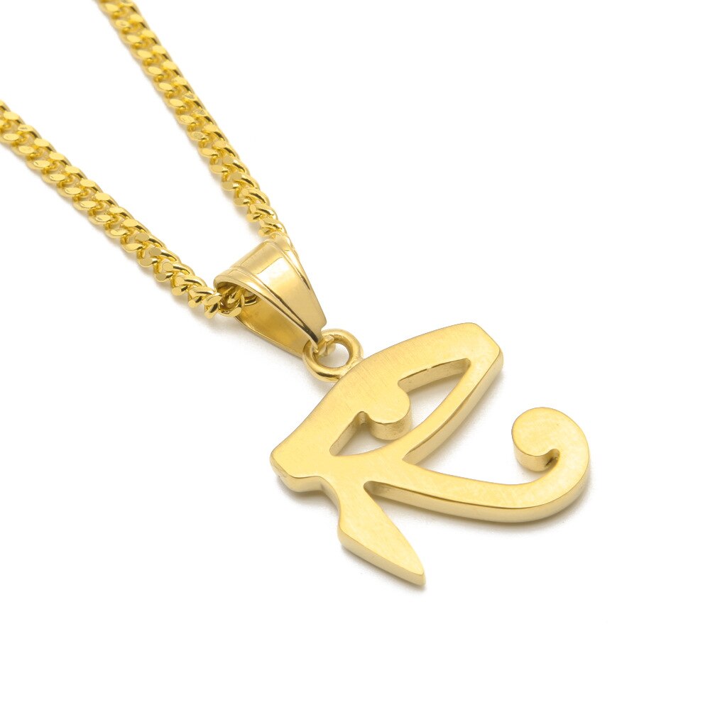 316L Stainless Steel Gold color Egyptian The Eye of Horus pendant necklace hip hop Wedjat Eye necklaces for unisex jewelry