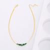 316L Stainless Steel Green Stone Crystal Necklace For Women Bohemian Ethnic Chain Butterfly Choker Wedding Party Jewelry Gift