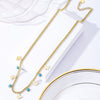 316L Stainless Steel Green Stone Crystal Necklace For Women Bohemian Ethnic Chain Butterfly Choker Wedding Party Jewelry Gift