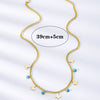 316L Stainless Steel Green Stone Crystal Necklace For Women Bohemian Ethnic Chain Butterfly Choker Wedding Party Jewelry Gift