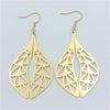 316L Stainless Steel Green Stone Leaves Statement Vintage Drop Earrings For Women Brincos Des Boucles D'oreilles New
