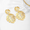 316L Stainless Steel Green Stone Leaves Statement Vintage Drop Earrings For Women Brincos Des Boucles D'oreilles New