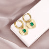316L Stainless Steel Heart Hoop Green Zircon Earrings For Women Girls Ears Jewelry Birthday Party Gifts Bijoux Trend