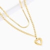 316L Stainless Steel Hollow Out Heart Pendant Multilayer Snake Chain Choker Necklace For Women bijoux acier inoxidable femme