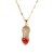 316L Stainless Steel Inlaid Crystal Red Peanut Pendant Garnet Longevity Fruit Pendant Jewelry No Fade