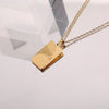 316L Stainless Steel Inspirational Necklace Gold Plated Engraved Letters Square Pendant Beads Chain Necklace For Women Girls