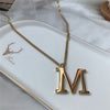 316L Stainless Steel Letter Big M Earrings Necklace Set Titanium Steel Letter M Woman Jewelry Set