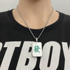 316L Stainless Steel Mahjong Necklace Jewelry Dragon Dot Bamboo Character Chinese Word Logo Symbol Game Necklace