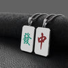 316L Stainless Steel Mahjong Necklace Jewelry Dragon Dot Bamboo Character Chinese Word Logo Symbol Game Necklace