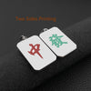 316L Stainless Steel Mahjong Necklace Jewelry Dragon Dot Bamboo Character Chinese Word Logo Symbol Game Necklace