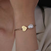 316L Stainless Steel Multilayer Pearl Heart Charm Bracelet For Women Gold Color Girls Wrist Jewelry Gifts