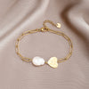 316L Stainless Steel Multilayer Pearl Heart Charm Bracelet For Women Gold Color Girls Wrist Jewelry Gifts