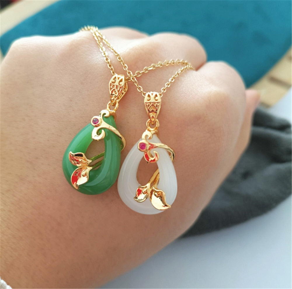 316L Stainless Steel Oval Winding Safe Buckle Ladies Temperament Necklace Crystal Cat Eye Pendant Necklace No Fade