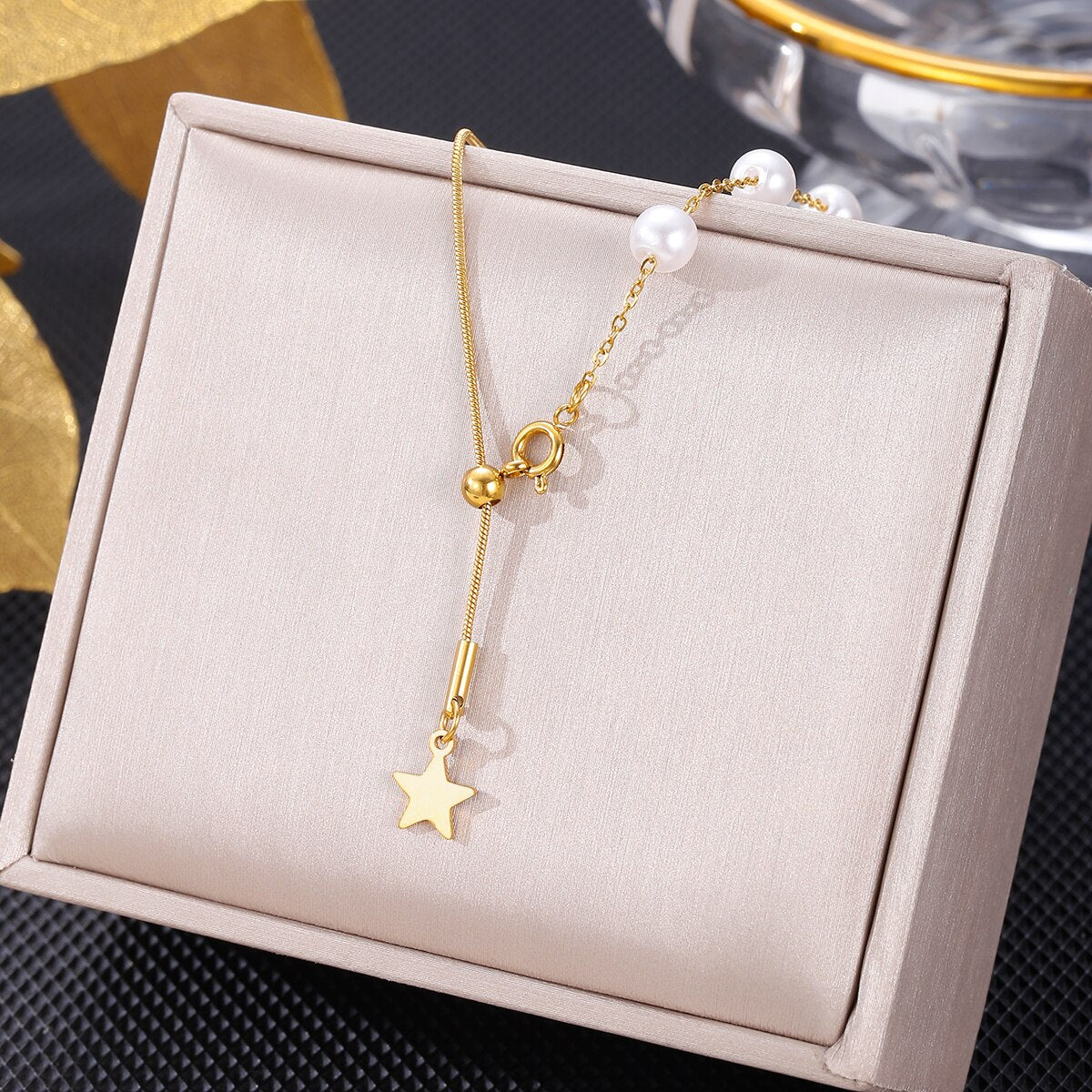 316L Stainless Steel Pear Star Pendant Necklace For Women 2022 Trendy Party Jewelry ожерелье Offers with
