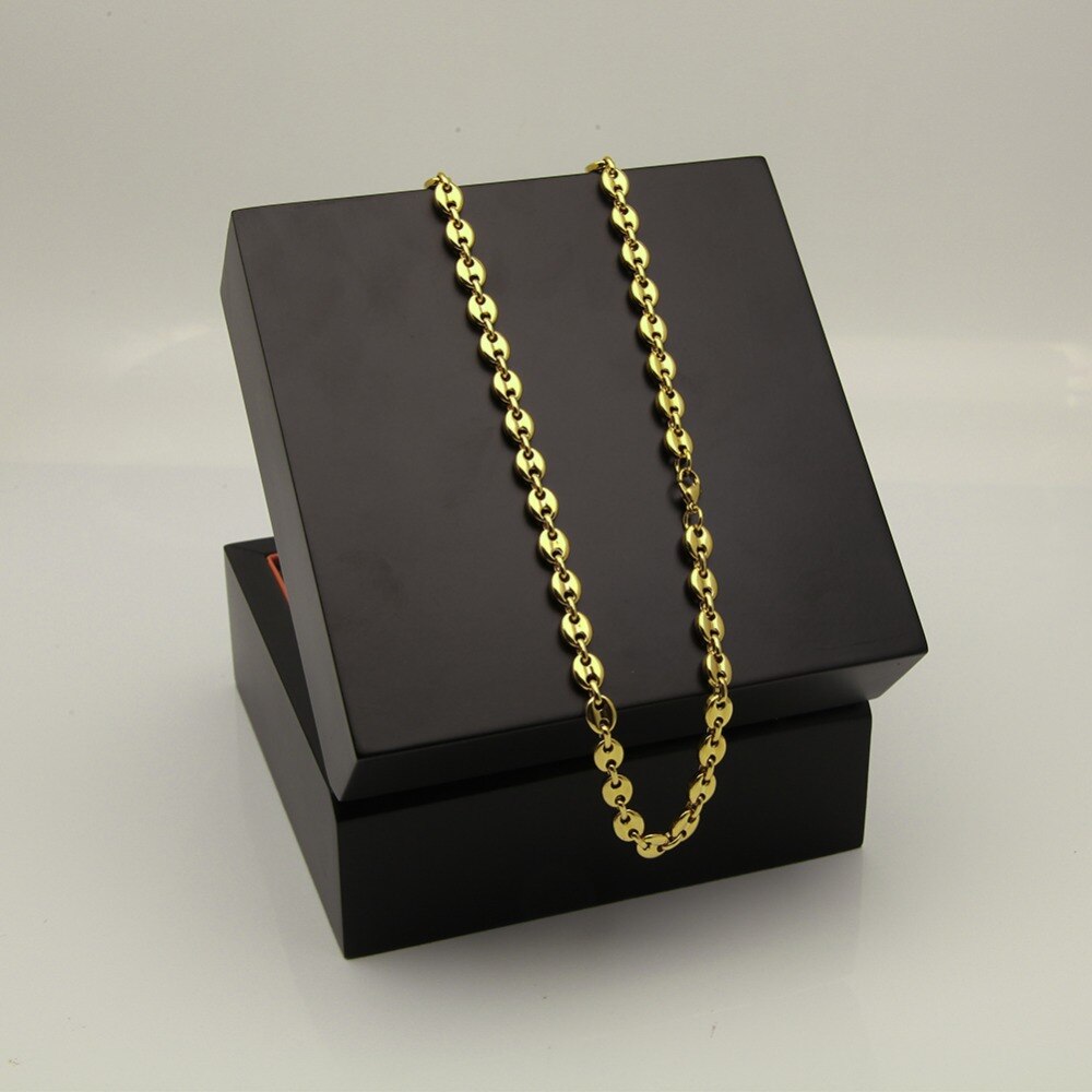 316L Stainless Steel Puffed Mariner Link Chain Choker Necklace Gold Silver Color Men Boys Necklace Jewelry