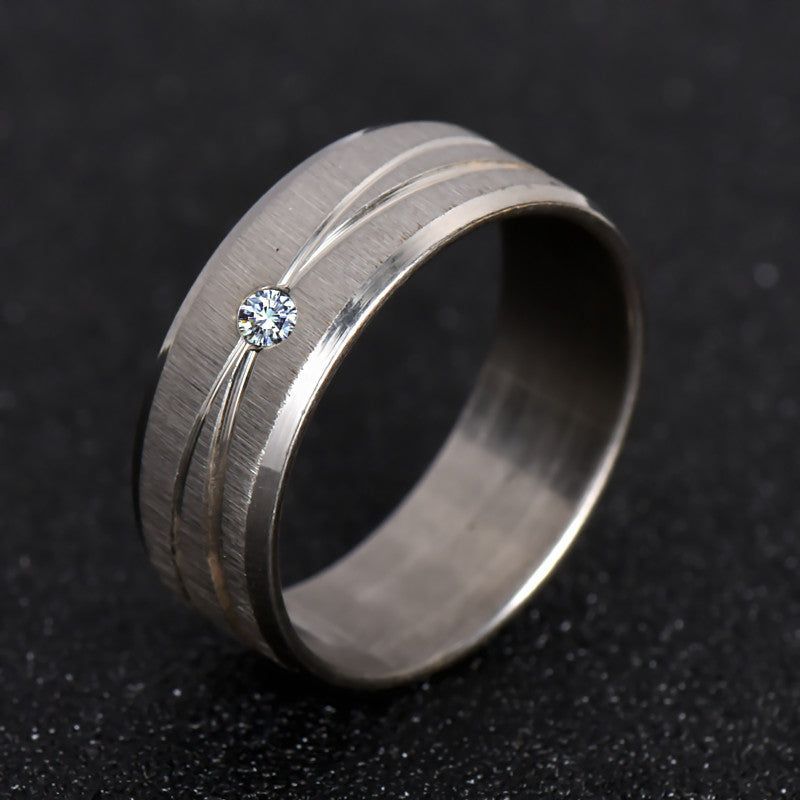 316L Stainless Steel Ring Top Quality Wedding Ring White Crystal For Men Women Fashion Jewelry Never Fade nj30