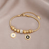 316L Stainless Steel Roman Number Zircon Bracelet For Women Girls Charm Gold Color Beads Bracelets Party FashionJewelry Gifts