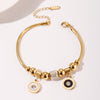 316L Stainless Steel Roman Number Zircon Bracelet For Women Girls Charm Gold Color Beads Bracelets Party FashionJewelry Gifts