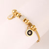316L Stainless Steel Roman Number Zircon Bracelet For Women Girls Charm Gold Color Beads Bracelets Party FashionJewelry Gifts