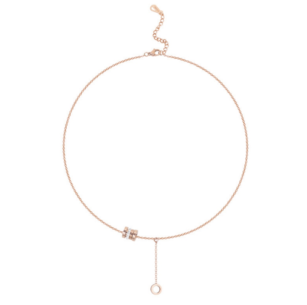 316L Stainless Steel Roman Numeral Pendant Necklace Fast Color Titanium Steel Transit Light  Necklace