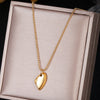 316L Stainless Steel  Stainless Steel Heart Moon Pendant Necklace  Stainless Steel Heart Moon Pendant Necklace For Women naszyj
