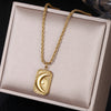 316L Stainless Steel  Stainless Steel Heart Moon Pendant Necklace  Stainless Steel Heart Moon Pendant Necklace For Women naszyj