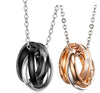 316L Stainless Steel Three-ring Couple Pendant Couple Titanium Steel Necklace Not Fade