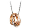 316L Stainless Steel Three-ring Couple Pendant Couple Titanium Steel Necklace Not Fade