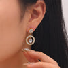 316L Stainless Steel  White Zircon Drop Round Earrings For Women  Ear Jewelry Birthday Gifts Серьги  Girls