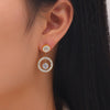 316L Stainless Steel  White Zircon Drop Round Earrings For Women  Ear Jewelry Birthday Gifts Серьги  Girls