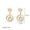 316L Stainless Steel  White Zircon Drop Round Earrings For Women  Ear Jewelry Birthday Gifts Серьги  Girls