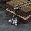 316L Stainless steel Celtic knot axe pendant necklace viking scandinavian norse man punk rock Vintage jewelry with wooden box
