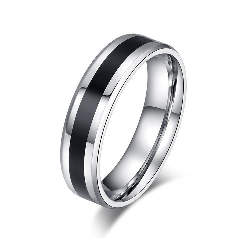 316L Stainless steel Ring Silver Black Simple Design Couple Wedding Band Ring for Women Men Popular Ring Fashion Jewelry