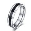 316L Stainless steel Ring Silver Black Simple Design Couple Wedding Band Ring for Women Men Popular Ring Fashion Jewelry