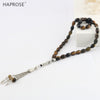 33 beads africa tiger eye Stone round Shape 8*12mm Tasbih Allah rosary prayer beads Rice shape Ethnic style bracelet