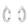 34MM 925 Stamp Silver Color Smooth Circle Big Hoop Earrings For Women Jewelry Wedding Christmas Gift GaaBou Jewellery