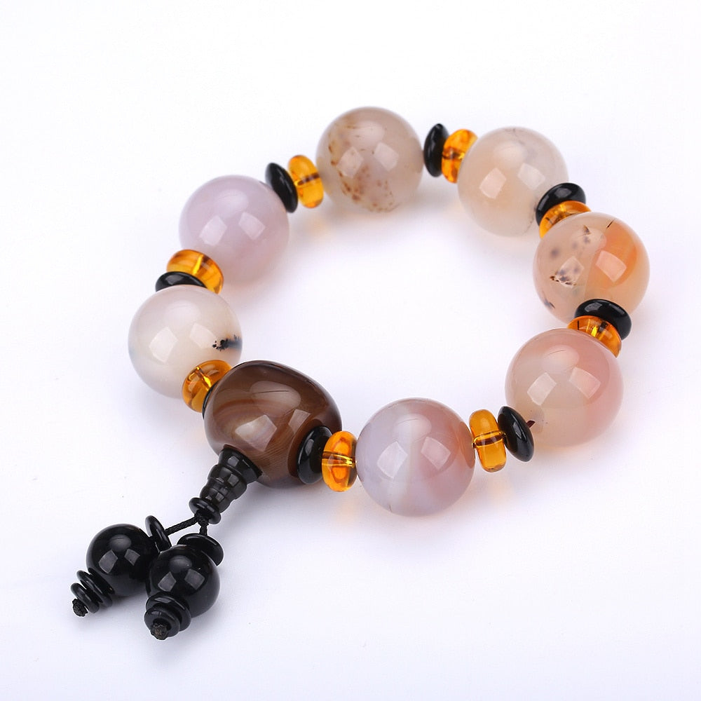 3A Men Bracelets Retro Chinese Style Lucky Beads Jewelry Round Beads Ornaments Men Women Energy Jewelry For Lover Christmas Gift