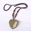 3A Natural Agate Necklace Different Mixed Color Amber opal Healing Crystal Tiger Eye Charms Pendant Heart Good Quality Necklace
