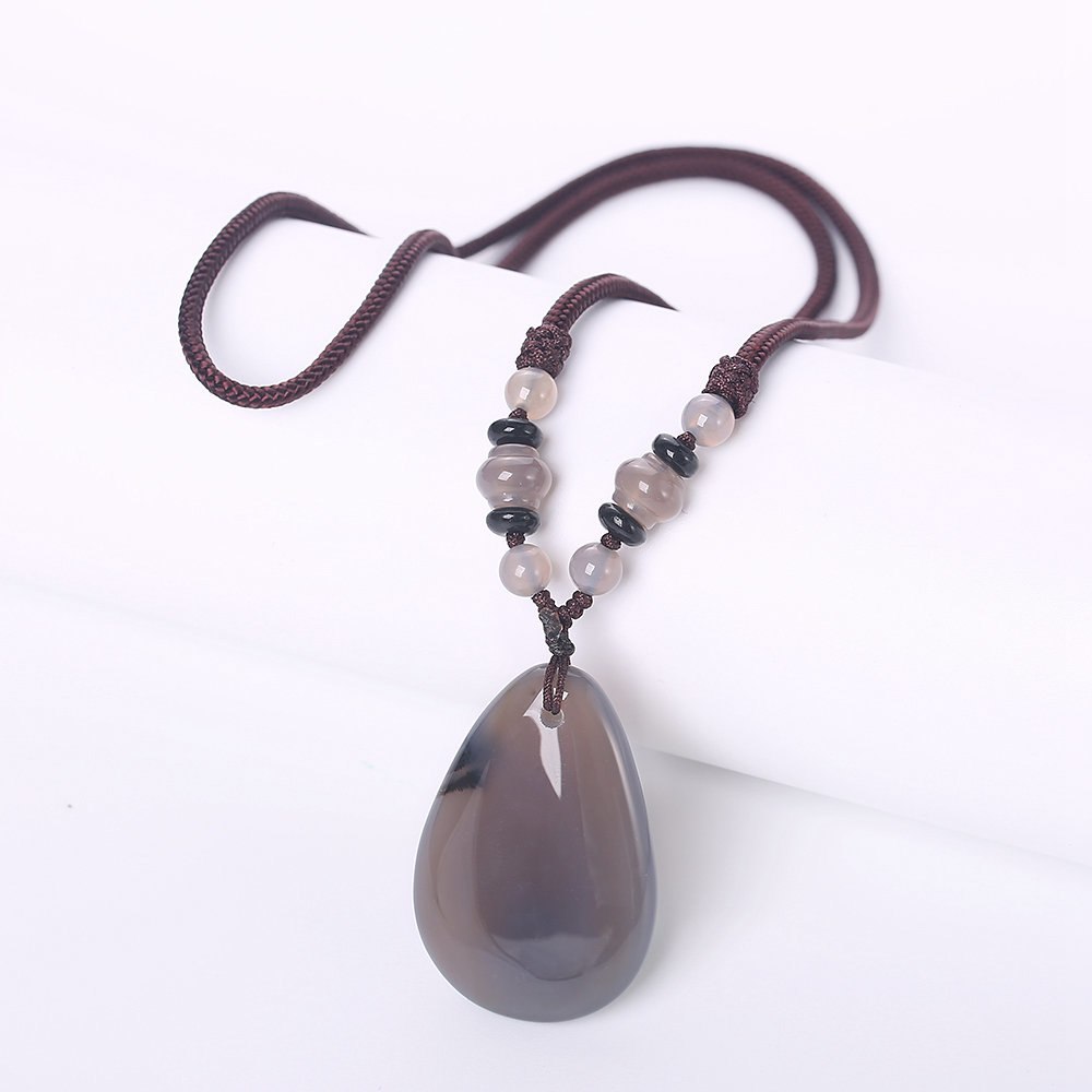 3A Natural Agate Necklace Different Mixed Color Amber opal Healing Crystal Tiger Eye Charms Pendant Heart Good Quality Necklace