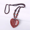 3A Natural Agate Necklace Different Mixed Color Amber opal Healing Crystal Tiger Eye Charms Pendant Heart Good Quality Necklace