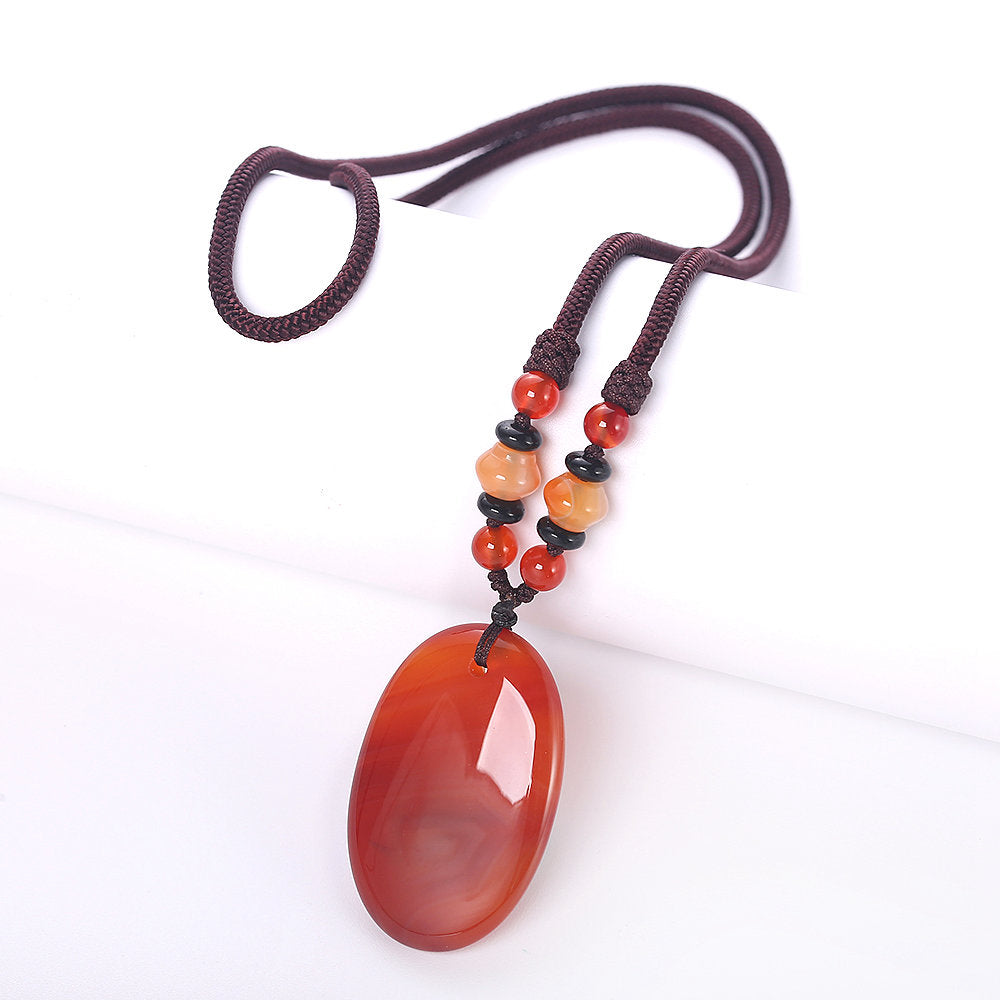 3A Natural Agate Necklace Different Mixed Color Amber opal Healing Crystal Tiger Eye Charms Pendant Heart Good Quality Necklace