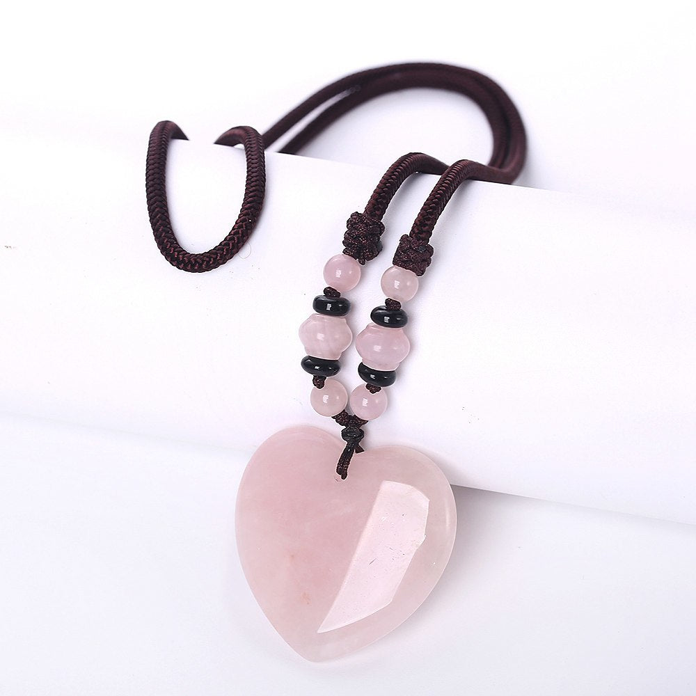 3A Natural Agate Necklace Different Mixed Color Amber opal Healing Crystal Tiger Eye Charms Pendant Heart Good Quality Necklace