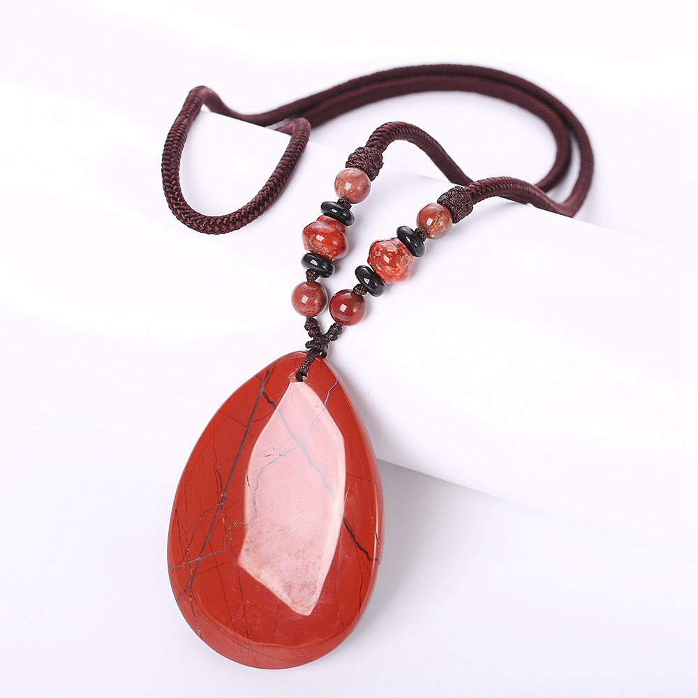 3A Natural Agate Necklace Different Mixed Color Amber opal Healing Crystal Tiger Eye Charms Pendant Heart Good Quality Necklace