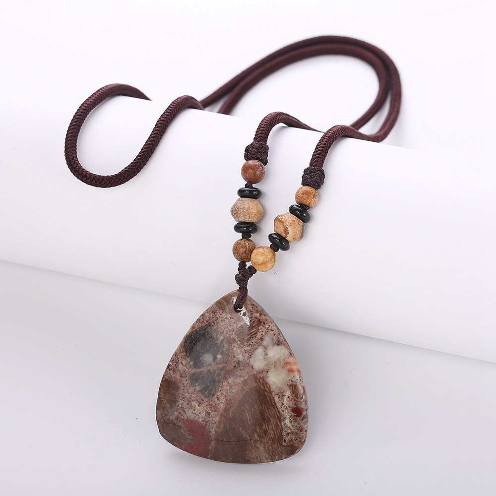 3A Natural Agate Necklace Different Mixed Color Amber opal Healing Crystal Tiger Eye Charms Pendant Heart Good Quality Necklace