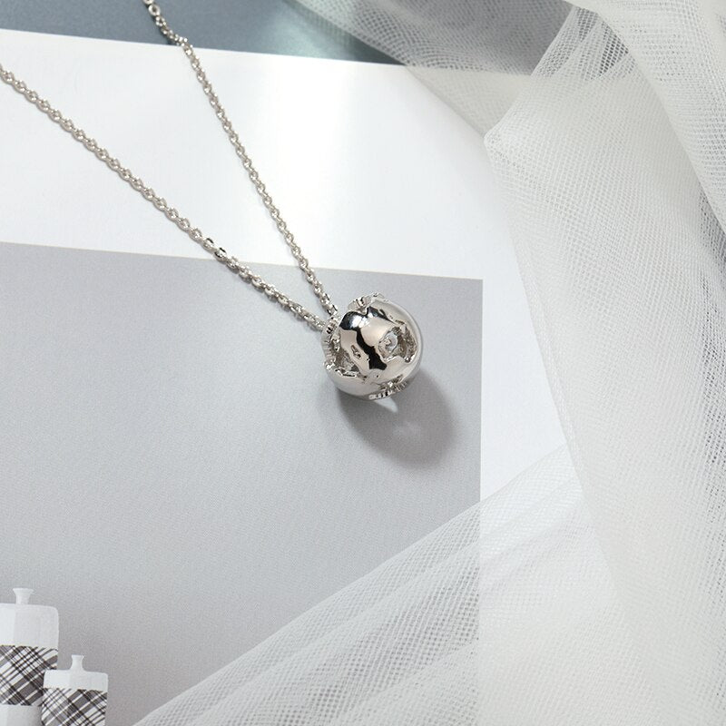 3D Earth Necklace For Women Men Stainless Steel World Planet Pendnets Necklaces Gold  Color Jewelry Journey Map Choker BFF