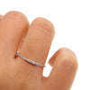 3MM bezel round cz 5mm three cz bar charm simple chain band 925 sterling silver ring size 6 7 8