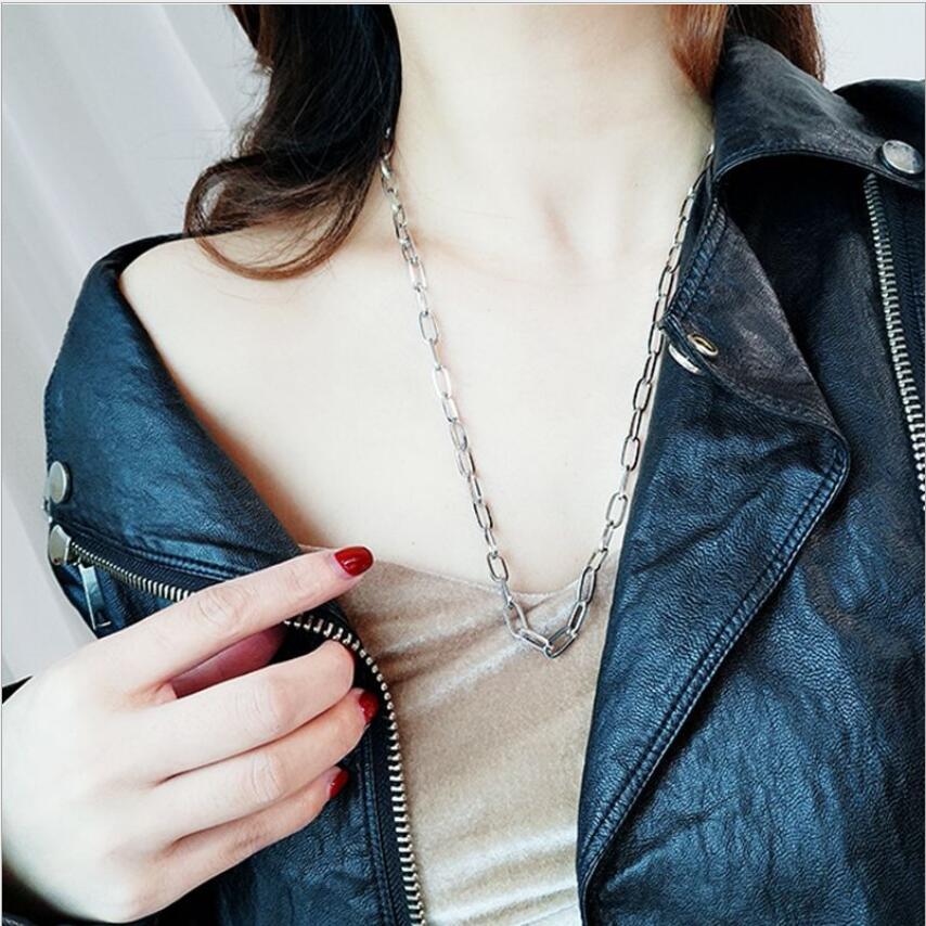 3PCS Multilayer Silver Color Metal Chain Cross Necklace Couple Hip Hop Punk Geometric Pendant Necklaces for Women Men
