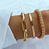 3PCS/Set  Thick Chain Link Bracelets Bangles For Women Vintage Snake Chain Gold Silver Color Bracelets Set Punk Jewelry